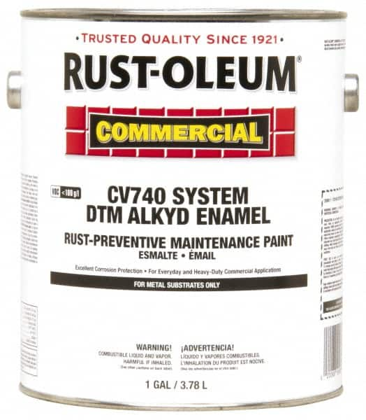 Rust-Oleum - 1 Gal Safety Red Gloss Finish Alkyd Enamel Paint - 278 to 509 Sq Ft per Gal, Interior/Exterior, Direct to Metal, <100 gL VOC Compliance - Makers Industrial Supply