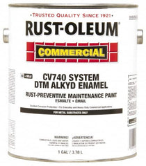 Rust-Oleum - 1 Gal Safety Red Gloss Finish Alkyd Enamel Paint - 278 to 509 Sq Ft per Gal, Interior/Exterior, Direct to Metal, <100 gL VOC Compliance - Makers Industrial Supply