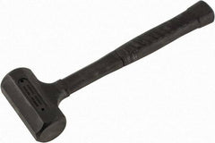 Paramount - 18 oz Head 1-1/2" Face Diam Rubber Dead Blow Hammer - 11-1/4" OAL, Rubber-Covered Steel Handle - Makers Industrial Supply