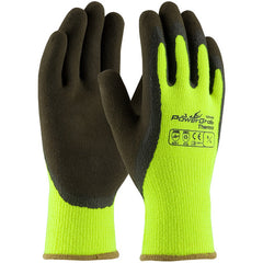 ‎41-1405/L Insulated Seamless Knit - PowerGrab Thermo - HV Lime Acrylic Terry Shell - Latex MicroFinish Grip - Exact Industrial Supply