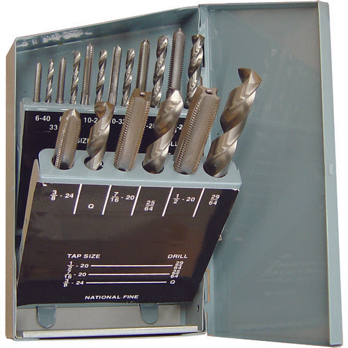 18 Pc. Tap and Drill Set #6 thru 1/2″ Tap -#36 thru 27/64″ Drill