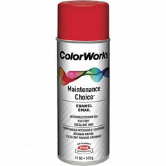 Krylon - Safety Red, Enamel Spray Paint - 15 to 18 Sq Ft per Can, 16 oz Container, Use on General Industrial Maintenance & Touch-up Work - Makers Industrial Supply