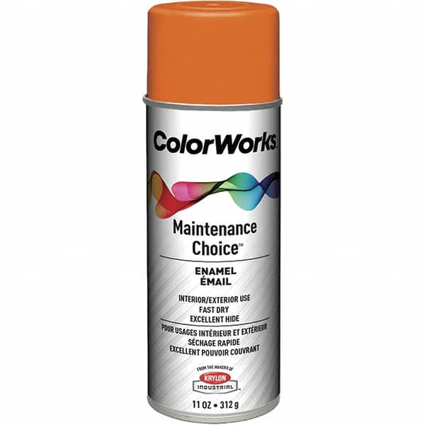 Krylon - Safety Orange, Enamel Spray Paint - 15 to 18 Sq Ft per Can, 16 oz Container, Use on General Industrial Maintenance & Touch-up Work - Makers Industrial Supply