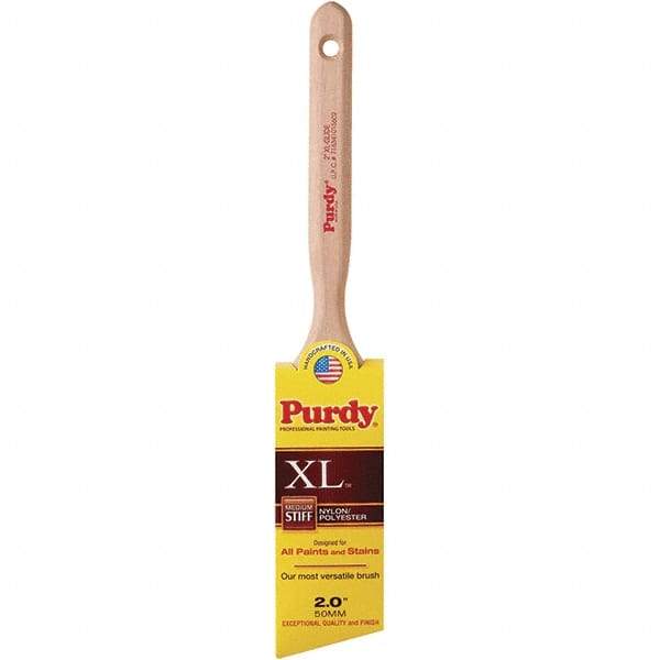 Purdy - 2" Angled Synthetic Sash Brush - 2-11/16" Bristle Length, 6" Wood Fluted Handle - Makers Industrial Supply