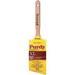 Purdy - 3" Angled Synthetic Sash Brush - 3-3/16" Bristle Length, 6-1/2" Wood Fluted Handle - Makers Industrial Supply