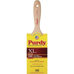 Purdy - 3" Flat Synthetic General Purpose Paint Brush - 3-7/16" Bristle Length, 6" Wood Beavertail Handle - Makers Industrial Supply