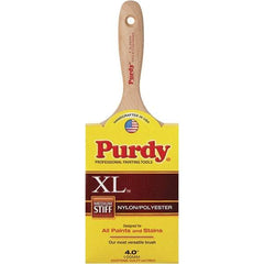 Purdy - 4" Synthetic General Purpose Paint Brush - 3-15/16" Bristle Length, 6" Wood Beavertail Handle - Makers Industrial Supply