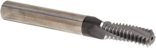 Iscar - 5/8-11 UNC, 0.449" Cutting Diam, 3 Flute, Solid Carbide Helical Flute Thread Mill - Internal Thread, 1.14" LOC, 3-1/2" OAL, 1/2" Shank Diam - Makers Industrial Supply