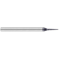 Harvey Tool - 0.5° per Side 0.06" Small End Diam 0.6" LOC 3-Flute Solid Carbide Tapered Ball End Mill - Exact Industrial Supply