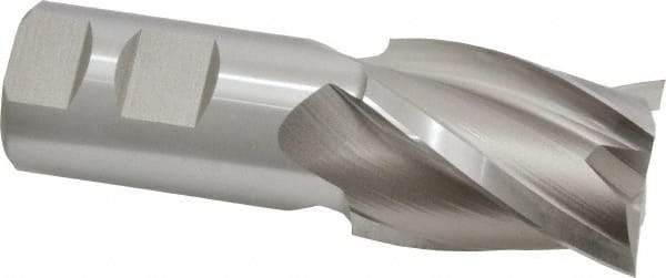 Hertel - 1-1/2", 2" LOC, 1-1/4" Shank Diam, 4-1/2" OAL, 4 Flute, High Speed Steel Square End Mill - Single End, Uncoated, Spiral Flute, 30° Helix, Centercutting, Right Hand Cut, Right Hand Flute - Makers Industrial Supply