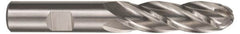 Hertel - 3/8" Diam, 1-1/2" LOC, 4 Flute High Speed Steel Ball End Mill - Uncoated, Single End, 3-1/4" OAL, 3/8" Shank Diam, Spiral Flute - Makers Industrial Supply