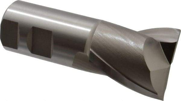 Hertel - 1-5/8", 1-5/8" LOC, 1-1/4" Shank Diam, 4-1/8" OAL, 2 Flute, High Speed Steel Square End Mill - Single End, Uncoated, Spiral Flute, 30° Helix, Centercutting, Right Hand Cut, Right Hand Flute - Makers Industrial Supply