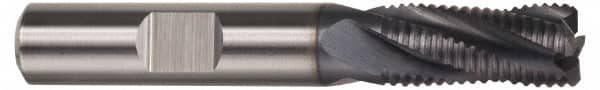 Hertel - 1/2" Diam, Fine Pitch, 1/2" LOC, 4 Flute Cobalt Roughing Square End Mill - TiAlN Finish, 2-1/2" OAL, 1/2" Shank Diam, Single End, Centercutting, 30° Helix - Makers Industrial Supply