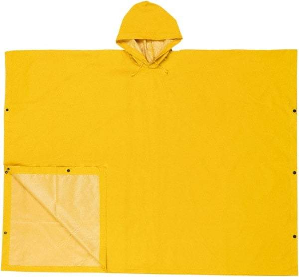 MCR Safety - Size One Size Fits Most, Yellow, Rain Poncho - Attached Hood - Makers Industrial Supply