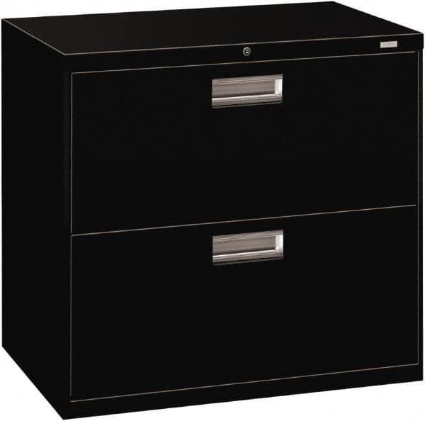 Hon - 30" Wide x 28-3/8" High x 19-1/4" Deep, 2 Drawer Roll-Out - Steel, Black - Makers Industrial Supply