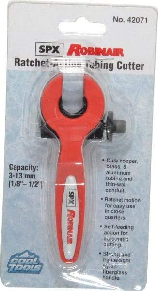 OTC - 1/8" to 1/2" Pipe Capacity, Ratcheting Tube Cutter - Cuts Copper, Aluminum, Stainless Steel, Plastic - Makers Industrial Supply