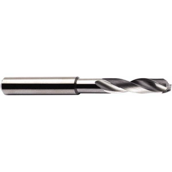 Screw Machine Length Drill Bit: 0.189″ Dia, 140 °, Solid Carbide Multilayer TiAlN Finish, Right Hand Cut, Spiral Flute, Series SD203A