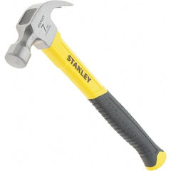 Stanley - 7 oz Head, Straight Rip Claw Hammer - 11.81" OAL, Steel Head, 0.91" Face Diam, Smooth Face, Fiberglass Handle with Rubber Grip - Makers Industrial Supply