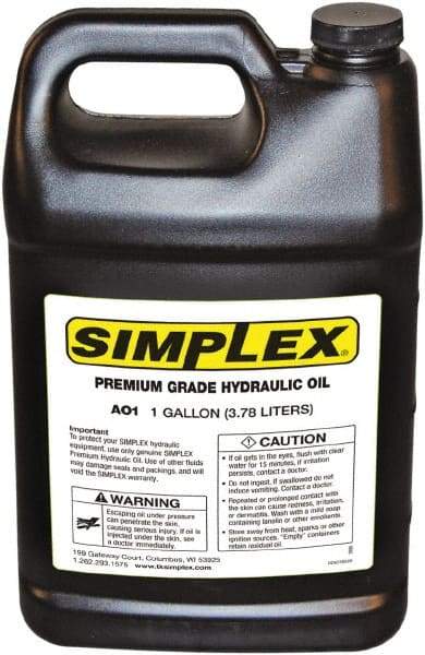 TK Simplex - 1 Gal Jug Mineral Hydraulic Oil - -50 to 120°F, ISO 32, 150 to 155 SUS at 100°F - Makers Industrial Supply