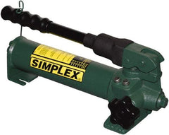 TK Simplex - 2 Stage, 1-1/2" Piston Diam, 3/8 NPTF, 0.23 & 0.06 Cu In Per Stroke, Manual Hydraulic Pump - 20 Cu In Reservoir, 200 psi First Stage, 2,850 psi Second Stage - Makers Industrial Supply