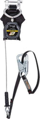 Miller - 8' Long, 420 Lb Capacity, Galvanized Steel Cable Fall Limiter - 3/16" Diam, Locking Snap Hook Connector, Aluminum Carabiner Connector with Integral Shock Pack, Metallic/Black - Makers Industrial Supply