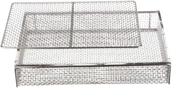 Marlin Steel Wire Products - 11" Deep, Rectangular Stainless Steel Mesh Basket - 16" Wide x 3" High - Makers Industrial Supply