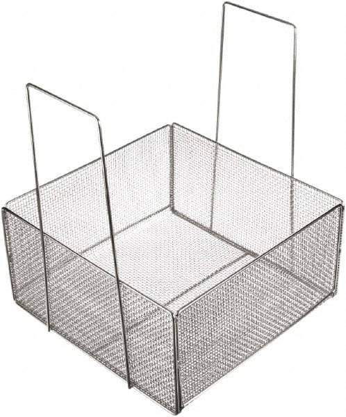 Marlin Steel Wire Products - 18" Deep, Rectangular Stainless Steel Mesh Basket - 18" Wide x 9" High - Makers Industrial Supply