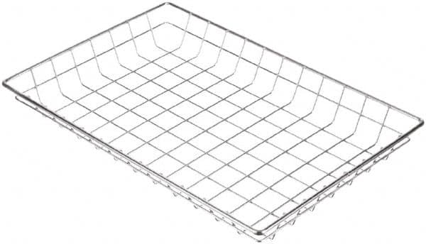 Marlin Steel Wire Products - 12" Deep, Rectangular Steel Wire Basket - 18" Wide x 2" High - Makers Industrial Supply