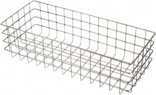 Marlin Steel Wire Products - 20-1/4" Deep, Rectangular Stainless Steel Wire Basket - 8" Wide x 6" High - Makers Industrial Supply