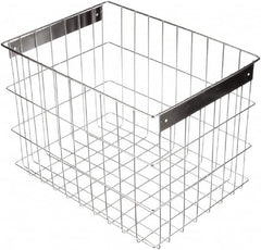 Marlin Steel Wire Products - 16-1/2" Deep, Rectangular Stainless Steel Wire Basket - 11-3/4" Wide x 12-1/4" High - Makers Industrial Supply