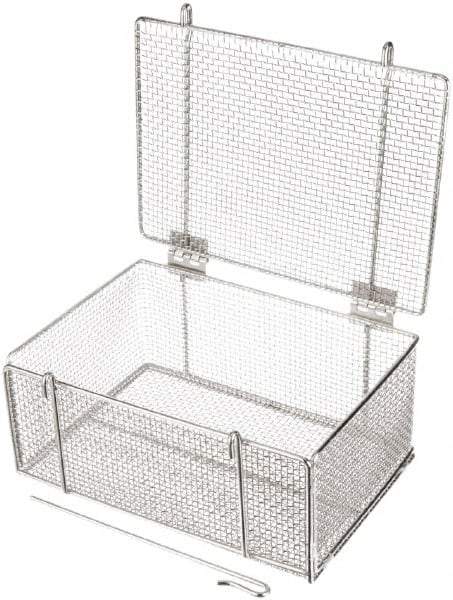 Marlin Steel Wire Products - 10" Deep, Rectangular Stainless Steel Wire Basket - 14" Wide x 6-9/16" High - Makers Industrial Supply