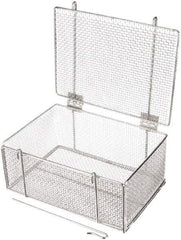 Marlin Steel Wire Products - 10" Deep, Rectangular Stainless Steel Wire Basket - 14" Wide x 6-9/16" High - Makers Industrial Supply