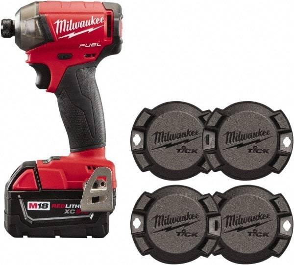 Milwaukee Tool - 18 Volt, 1/4" Drive, 450 In/Lb Torque, Cordless Impact Driver - 3000 RPM, Lithium-Ion Battery Included - Makers Industrial Supply