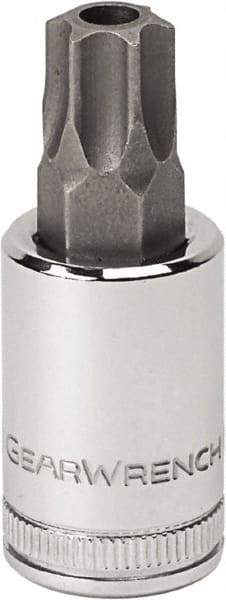 GearWrench - 1/4" Drive, T30 Torx Bit Socket - 1-17/32" OAL, 0.984" Bit Length, Tamper Resistant - Makers Industrial Supply