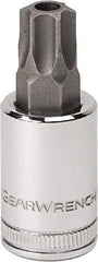 GearWrench - 1/4" Drive, T30 Torx Bit Socket - 1-17/32" OAL, 0.984" Bit Length, Tamper Resistant - Makers Industrial Supply