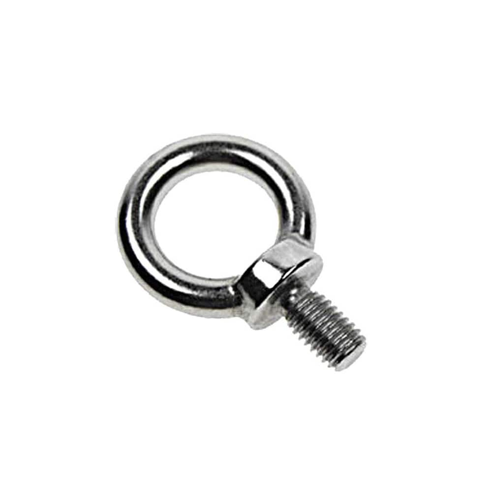 Fixed Lifting Eye Bolt: Without Shoulder, 3,800 lb Capacity, 5/8 ™ Thread, Grade 316 Stainless Steel Fully Threaded, 1-1/16″ Shank, 1-1/16″ Thread Length