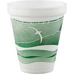 DART - Foam Hot/Cold Foam Drinking Cups, 12 oz - White, Green - Makers Industrial Supply