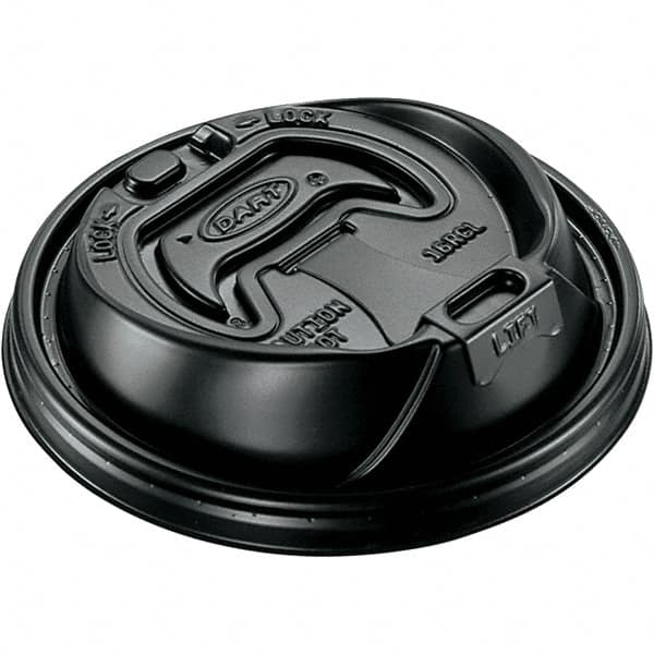 DART - Hot Cup Lids, 12-24 oz Cups - Black - Makers Industrial Supply