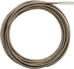 Milwaukee Tool - 5/16" x 25' Drain Cleaning Machine Cable - Inner Core Bulb Auger, 1-1/4" to 2-1/2" Pipe, Use with Milwaukee M18 Drain Snakes - Makers Industrial Supply