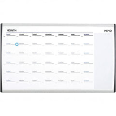 Quartet - 18" High x 30" Wide Magnetic Dry Erase Calendar - Steel, Includes Mounting Kit - Makers Industrial Supply