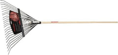 Razor-Back - Leaf Rake with 54" Straight Hardwood Handle - 24" Blade Width, 24 Tines, 14-5/64" Tine Length - Makers Industrial Supply