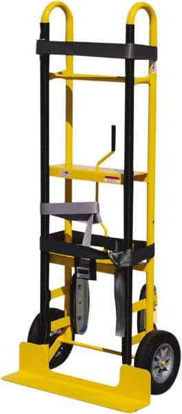 Snap-Loc - 400 Lb Capacity 61" OAH Appliance Hand Truck - Loop Handle, Steel, Solid Rubber Wheels - Makers Industrial Supply