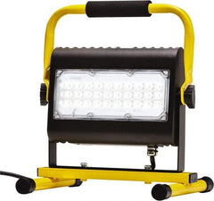 Probuilt Lighting - 120 Volt, 50 Watt, Electric, LED Portable Floor Work Light - 1,524mm Cord, 1 Head, 4,800 Lumens, Aluminum, 12" Long x 10" Wide x 9" High - Makers Industrial Supply