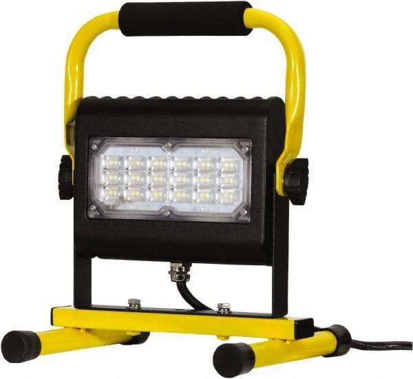 Probuilt Lighting - 120 Volt, 30 Watt, Electric, LED Portable Floor Work Light - 1,524mm Cord, 1 Head, 3,000 Lumens, Aluminum, 12" Long x 8-1/2" Wide x 8" High - Makers Industrial Supply