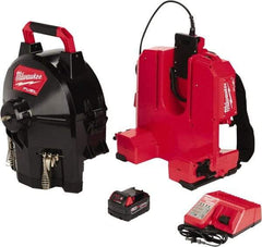 Milwaukee Tool - 18V Battery Battery Drain Cleaning Machine - For 1-1/4" to 4" Pipe, 50' Cable - Makers Industrial Supply