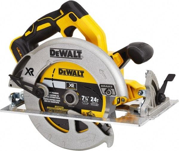 DeWALT - 20 Volt, 7-1/4" Blade, Cordless Circular Saw - 4,000 RPM, Lithium-Ion Batteries Not Included - Makers Industrial Supply