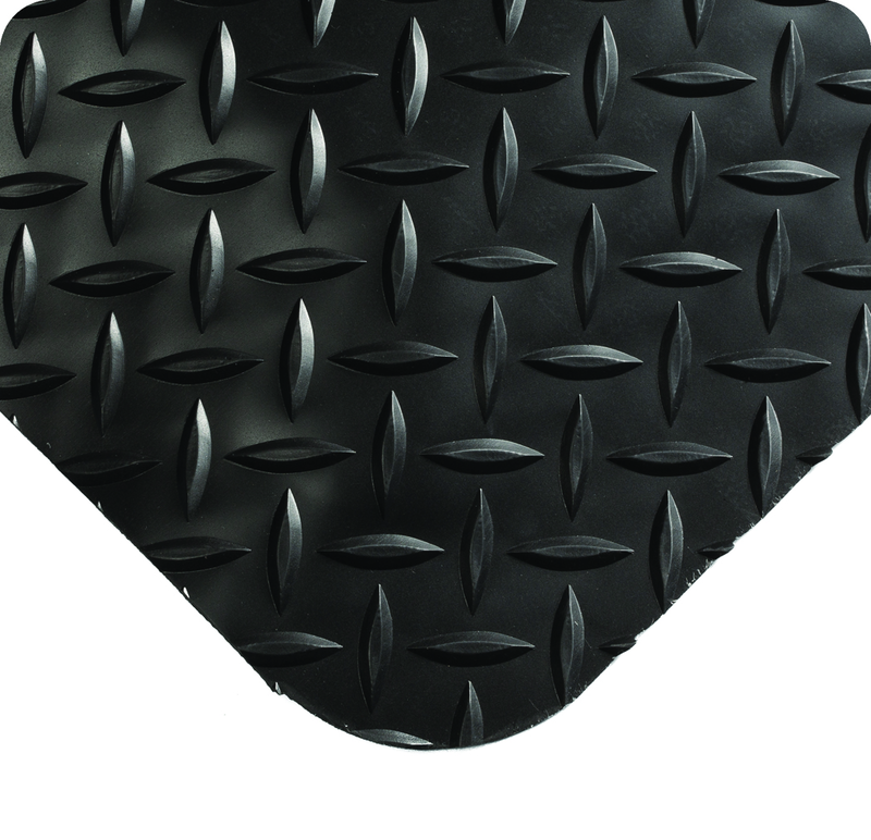 UltraSoft Diamond-Plate 5' x 75' Black Work Mat - Makers Industrial Supply