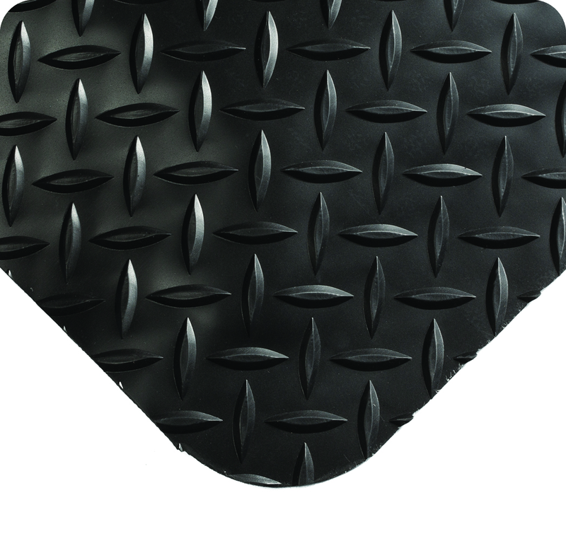 UltraSoft Diamond Plate Floor Mat - 3' x 5' x 15/16" Thick - (Black Diamond Plate) - Makers Industrial Supply