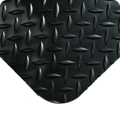 UltraSoft Diamond Plate Floor Mat - 3' x 5' x 15/16" Thick - (Black Diamond Plate) - Makers Industrial Supply