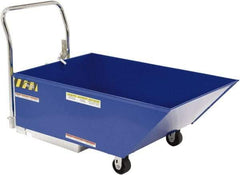 Vestil - 206 Lb Load Capacity, 1/3 Cu Yd, Steel Low Profile - 29-13/16" Wide x 54" Long x 33-5/8" High, Blue - Makers Industrial Supply